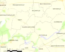 Carte de la commune de Villiers-Saint-Orien.