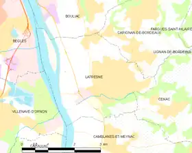 Limites administratives de la commune de Latresne avec l'île d'Arcins