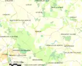 Vue d'une carte dessinant des limites territoriales communales