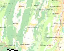 Carte Insee des communes limitrophes de Lans-en-Vercors.