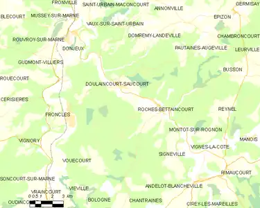 Carte représentant les limites territoriales d'une commune.