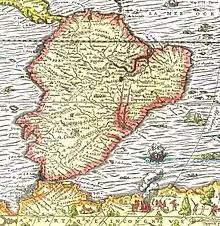 André Thevet (1516-1592), carte de l'Amérique du Sud, 1575