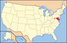 Carte montrant l'État du Maryland