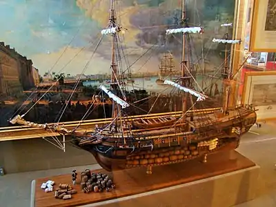 Maquette du navire négrier L'Aurore.