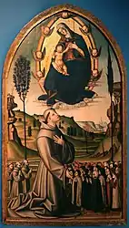 Madone à l’Enfant avec saint François en prière, Marchisiano di Giorgio,1500.