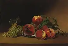 Peaches and Grapes, nature morte, vers 1830.