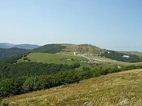 Le Markstein avec devant le Jungfrauenkopf et, juste derrière à gauche, le Trehkopf.