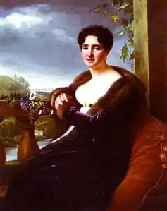 Portrait de la marquise de Reinepont dans le château de Saint Priva (1817), localisation inconnue.