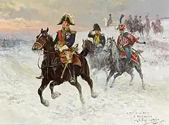 Le maréchal Ney et Napoléon pendant la campagne de Russie.
