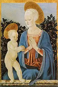 Vierge à l'Enfant au buisson de roses, Cracovie, château du Wawel.