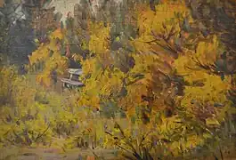 Dans le parc, huile sur panneau 16 cm x 24 cm, vers 1910. Coll. particulière