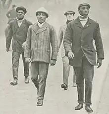 Sam McVey, Kid Davies, Gaucher et Charlie Williams (La Vie au grand air, 1er février 1908).
