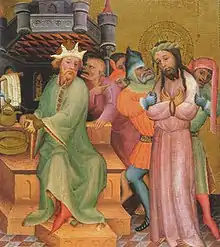 Retable de la Passion, Le Christ devant Ponce Pilate, 52 × 51  cm, Niedersächsisches Landesmuseum