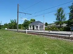 La gare vue du village en 2013.