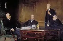 Messrs Baring Brothers & Co : John Baring (1863-1929), second Lord Revelstoke; Cecil Baring (1864-1934), later third Lord Revelstoke; Gaspard Farrer (1860-1946) and Alfred Mildmay (1871-1944).