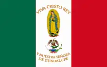 Drapeau des Cristeros durant la guerre des Cristeros.