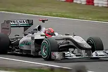 Photo de la Mercedes MGP W01 de Schumacher en Espagne