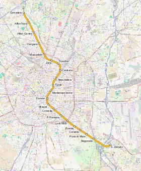 Voir la carte de la ligne.