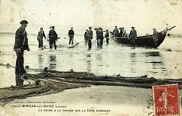 Pêche à la pinasse à Mimizan.