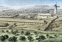 Mishkenot Sha'ananim et le moulin en 1880