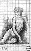 Gustave Moreau, Modèle masculin nu assis pour le Poète, c.1895, Paris, musée Gustave Moreau.