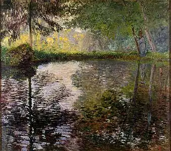 Claude Monet: Étang à Montgeron, 1876 (Musée de l'Ermitage), inscrit au Cat. Raisonné Wildenstein - n° 420