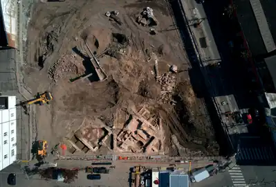 Vue des fouilles d'avril 2021 du site du Val des Écoliers.