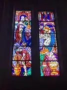 Vitrail de l'abside à gauche: Les noces de Cana