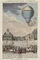 Essai de montgolfière en 1784. L'aile XVIIe siècle, à gauche de la cour royale, reste asymétrique de l'aile Gabriel jusqu'en 1818.