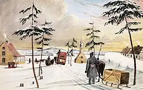 Montréal vue depuis la route de Québec, 1846