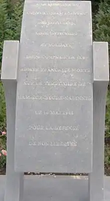 Monument aux morts du 16 mai 1940 à Ham-sur-Heure-Nalinnes