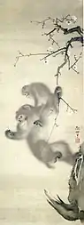 Singes sur un prunier (梅花猿猴図?)