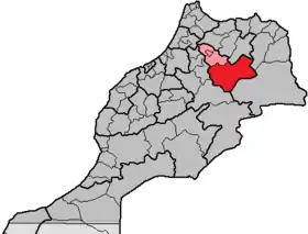 Localisation de Boulemane  ⵜⴰⵎⵏⴰⵜⵜ ⵏ ⴱⵓⵍⵎⴰⵏ (ber.)