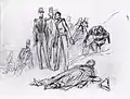 La mort du général Damrémont. Esquisse par Auguste Raffet.