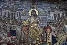 Christ en empereur.Abside de la basilique Santa Pudenziana, vers 400.