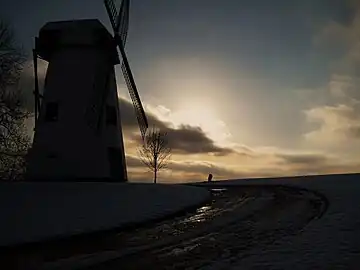 Moulin à vent à Opprebais, Brabant Wallon, Belgique.