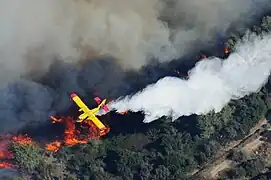 Canadair grec lors de l'incendie du Carmel de 2010 en Israel.