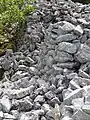 Reste d'élévation du mur en pierre sèche du rempart (côté Nord, extérieur)
