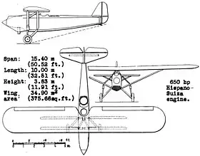 vue en plan de l’avion