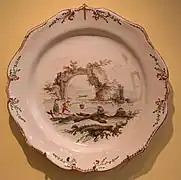 Assiette, décor à paysages,