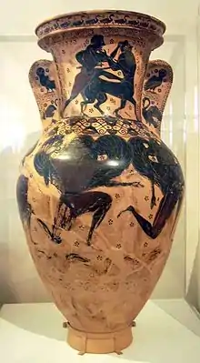 Amphore attique,(VIIe siècle av. J.-C.),peintre de Nessos.