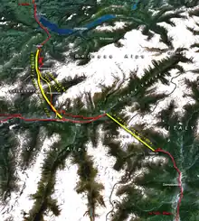 Situation géographique du tunnel.
