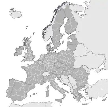 Nomenclature des unités territoriales statistiques de niveau 2 de l'Union Européenne à 27.
