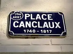 Plaque de la place Canclaux (7e arrondissement)