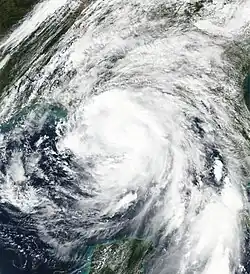 Ouragan Nate à son apex le 7 octobre à 18&nbsp;h&nbsp;42&nbsp;UTC