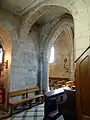 Demi-travée au nord du clocher, vers le sud-est.