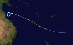 Trajectoire du cyclone.