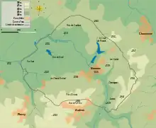 Carte topographique de la commune de Noironte.