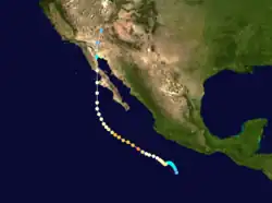 Parcours de l’ouragan Nora
