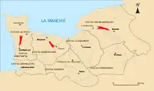 Carte des territoires des capitales de cités des peuples gaulois sous le Bas-Empire-romain